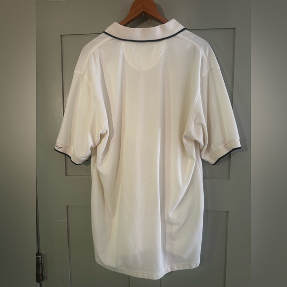 Greg Norman Collection White Polo with Black Trim - Picture 2 of 4